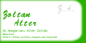 zoltan alter business card